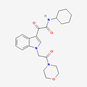 molecular formula C22H27N3O4 B2862774 N-cyclohexyl-2-(1-(2-morpholino-2-oxoethyl)-1H-indol-3-yl)-2-oxoacetamide CAS No. 872855-61-3