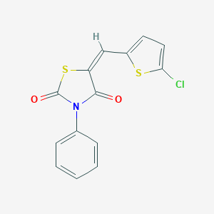 molecular formula C14H8ClNO2S2 B286278 (5E)-5-[(5-chlorothiophen-2-yl)methylidene]-3-phenyl-1,3-thiazolidine-2,4-dione 