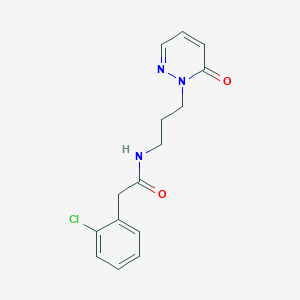 molecular formula C15H16ClN3O2 B2862780 2-(2-氯苯基)-N-(3-(6-氧代哒嗪-1(6H)-基)丙基)乙酰胺 CAS No. 1210891-76-1