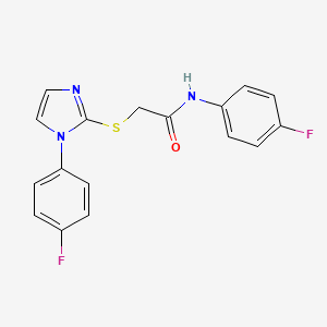 N-(4-fluorophenyl)-2-{[1-(4-fluorophenyl)-1H-imidazol-2-yl]sulfanyl}acetamide