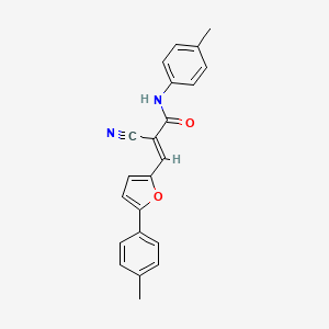 molecular formula C22H18N2O2 B2862782 (E)-2-cyano-N-(p-tolyl)-3-(5-(p-tolyl)furan-2-yl)acrylamide CAS No. 301311-88-6