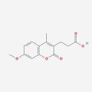 molecular formula C14H14O5 B2862786 3-(7-methoxy-4-methyl-2-oxo-2H-chromen-3-yl)propanoic acid CAS No. 858744-13-5