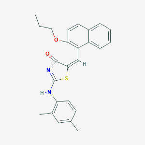 (5E)-2-(2,4-dimethylanilino)-5-[(2-propoxynaphthalen-1-yl)methylidene]-1,3-thiazol-4-one