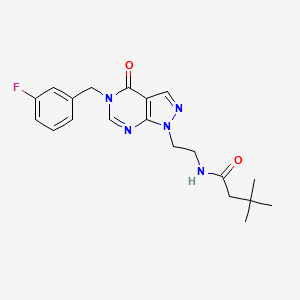 N-(2-(5-(3-fluorobenzyl)-4-oxo-4,5-dihydro-1H-pyrazolo[3,4-d]pyrimidin-1-yl)ethyl)-3,3-dimethylbutanamide