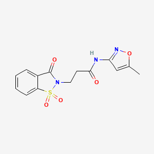 3-(1,1-dioxido-3-oxobenzo[d]isothiazol-2(3H)-yl)-N-(5-methylisoxazol-3-yl)propanamide