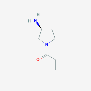 molecular formula C7H14N2O B2862810 1-[(3S)-3-氨基吡咯烷-1-基]丙烷-1-酮 CAS No. 1286317-67-6