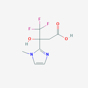 molecular formula C8H9F3N2O3 B2862813 4,4,4-三氟-3-羟基-3-(1-甲基-1H-咪唑-2-基)丁酸 CAS No. 871478-30-7