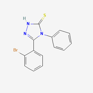 molecular formula C14H10BrN3S B2862823 5-(2-bromophenyl)-4-phenyl-4H-1,2,4-triazole-3-thiol CAS No. 332388-00-8