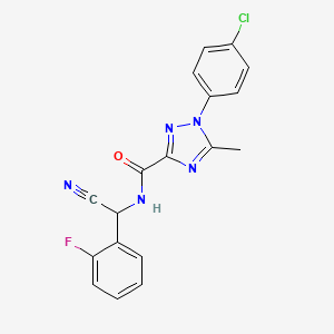 molecular formula C18H13ClFN5O B2862829 1-(4-chlorophenyl)-N-[cyano(2-fluorophenyl)methyl]-5-methyl-1H-1,2,4-triazole-3-carboxamide CAS No. 1808540-08-0