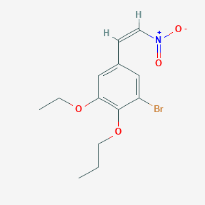 molecular formula C13H16BrNO4 B286283 1-Bromo-3-ethoxy-5-(2-nitrovinyl)-2-propoxybenzene 
