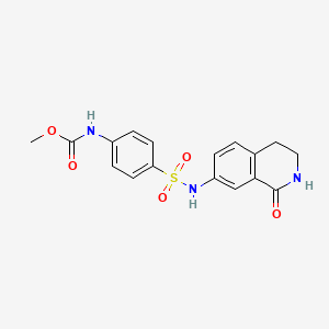 molecular formula C17H17N3O5S B2862830 methyl (4-(N-(1-oxo-1,2,3,4-tetrahydroisoquinolin-7-yl)sulfamoyl)phenyl)carbamate CAS No. 1448057-72-4