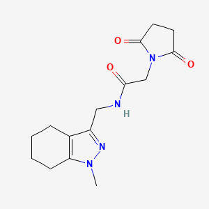 molecular formula C15H20N4O3 B2862833 2-(2,5-二氧代吡咯烷-1-基)-N-((1-甲基-4,5,6,7-四氢-1H-吲唑-3-基)甲基)乙酰胺 CAS No. 1448061-13-9