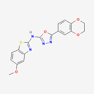 5-(2,3-dihydrobenzo[b][1,4]dioxin-6-yl)-N-(5-methoxybenzo[d]thiazol-2-yl)-1,3,4-oxadiazol-2-amine