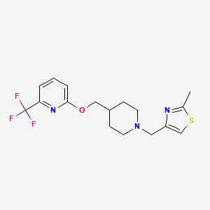 molecular formula C17H20F3N3OS B2862851 2-({1-[(2-Methyl-1,3-thiazol-4-yl)methyl]piperidin-4-yl}methoxy)-6-(trifluoromethyl)pyridine CAS No. 2197497-85-9