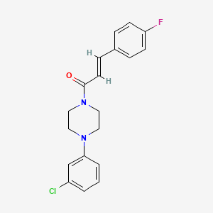 molecular formula C19H18ClFN2O B2862852 (2E)-1-[4-(3-chlorophenyl)piperazinyl]-3-(4-fluorophenyl)prop-2-en-1-one CAS No. 420090-05-7