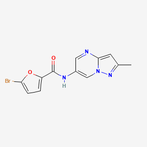 molecular formula C12H9BrN4O2 B2862860 5-bromo-N-(2-methylpyrazolo[1,5-a]pyrimidin-6-yl)furan-2-carboxamide CAS No. 1797977-04-8