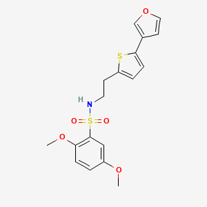 molecular formula C18H19NO5S2 B2862867 N-(2-(5-(furan-3-yl)thiophen-2-yl)ethyl)-2,5-dimethoxybenzenesulfonamide CAS No. 2034255-80-4