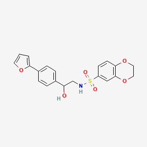 molecular formula C20H19NO6S B2862880 S-(2,3-dihydro-1,4-benzodioxin-6-yl)-2-[4-(furan-2-yl)phenyl]-2-hydroxyethane-1-sulfonamido CAS No. 2097933-89-4