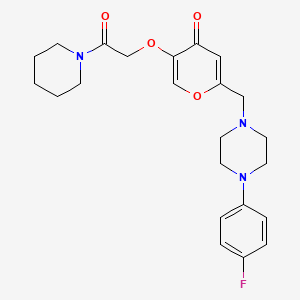 2-((4-(4-fluorophenyl)piperazin-1-yl)methyl)-5-(2-oxo-2-(piperidin-1-yl)ethoxy)-4H-pyran-4-one