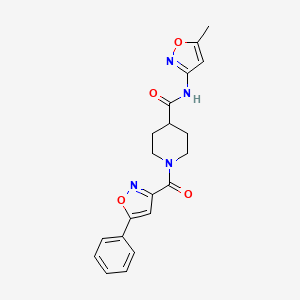 molecular formula C20H20N4O4 B2862887 N-(5-methylisoxazol-3-yl)-1-(5-phenylisoxazole-3-carbonyl)piperidine-4-carboxamide CAS No. 1226436-59-4