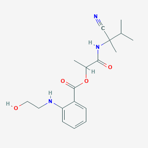 1-[(1-Cyano-1,2-dimethylpropyl)carbamoyl]ethyl 2-[(2-hydroxyethyl)amino]benzoate