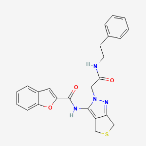 N-(2-(2-oxo-2-(phenethylamino)ethyl)-4,6-dihydro-2H-thieno[3,4-c]pyrazol-3-yl)benzofuran-2-carboxamide