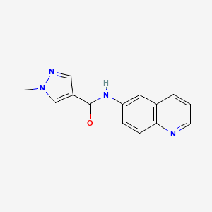 molecular formula C14H12N4O B2862904 1-methyl-N-(quinolin-6-yl)-1H-pyrazole-4-carboxamide CAS No. 1623926-59-9