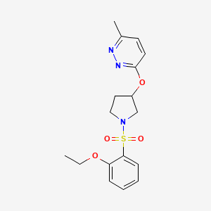 molecular formula C17H21N3O4S B2862913 3-((1-((2-Ethoxyphenyl)sulfonyl)pyrrolidin-3-yl)oxy)-6-methylpyridazine CAS No. 2034478-34-5