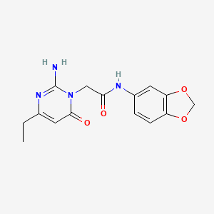 2-(2-Amino-4-ethyl-6-oxopyrimidin-1-yl)-N-(1,3-benzodioxol-5-yl)acetamide