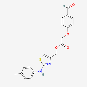 2-(4-Formylphenoxy)acetic acid [2-(4-methylanilino)-4-thiazolyl]methyl ester