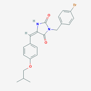 molecular formula C21H21BrN2O3 B286293 3-(4-Bromobenzyl)-5-(4-isobutoxybenzylidene)-2,4-imidazolidinedione 
