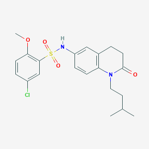 molecular formula C21H25ClN2O4S B2862932 5-chloro-N-(1-isopentyl-2-oxo-1,2,3,4-tetrahydroquinolin-6-yl)-2-methoxybenzenesulfonamide CAS No. 955224-91-6