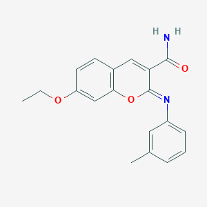 (2Z)-7-ethoxy-2-[(3-methylphenyl)imino]-2H-chromene-3-carboxamide