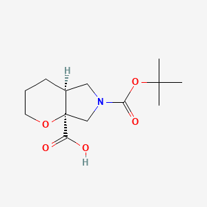molecular formula C13H21NO5 B2862942 rel-(4aS,7aS)-6-(叔丁氧羰基)六氢吡喃并[2,3-c]吡咯-7a(2H)-甲酸 CAS No. 2411180-52-2
