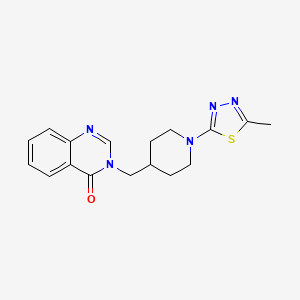 3-{[1-(5-Methyl-1,3,4-thiadiazol-2-yl)piperidin-4-yl]methyl}-3,4-dihydroquinazolin-4-one