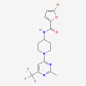 molecular formula C16H16BrF3N4O2 B2862950 5-bromo-N-(1-(2-methyl-6-(trifluoromethyl)pyrimidin-4-yl)piperidin-4-yl)furan-2-carboxamide CAS No. 2034260-28-9