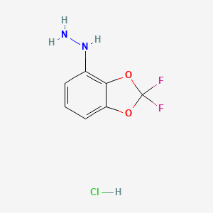 molecular formula C7H7ClF2N2O2 B2862951 (2,2-二氟苯并[d][1,3]二氧杂环-4-基)肼盐酸盐 CAS No. 1955548-94-3