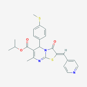 isopropyl 7-methyl-5-[4-(methylsulfanyl)phenyl]-3-oxo-2-(4-pyridinylmethylene)-2,3-dihydro-5H-[1,3]thiazolo[3,2-a]pyrimidine-6-carboxylate
