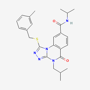 4-isobutyl-N-isopropyl-1-((3-methylbenzyl)thio)-5-oxo-4,5-dihydro-[1,2,4]triazolo[4,3-a]quinazoline-8-carboxamide