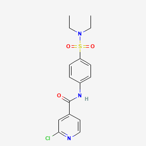 molecular formula C16H18ClN3O3S B2862997 2-chloro-N-[4-(diethylsulfamoyl)phenyl]pyridine-4-carboxamide CAS No. 1111519-21-1