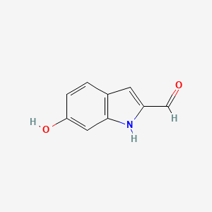 molecular formula C9H7NO2 B2863008 6-hydroxy-1H-indole-2-carbaldehyde CAS No. 1369342-92-6