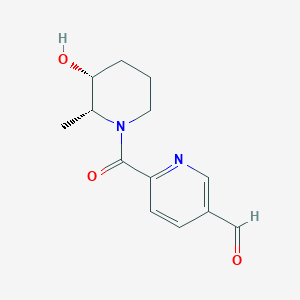 molecular formula C13H16N2O3 B2863012 6-[(2R,3R)-3-Hydroxy-2-methylpiperidine-1-carbonyl]pyridine-3-carbaldehyde CAS No. 2418595-75-0