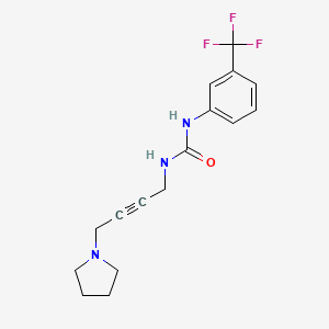 molecular formula C16H18F3N3O B2863026 1-(4-(Pyrrolidin-1-yl)but-2-yn-1-yl)-3-(3-(trifluoromethyl)phenyl)urea CAS No. 1421584-88-4