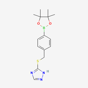 molecular formula C15H20BN3O2S B2863027 5-({[4-(tetramethyl-1,3,2-dioxaborolan-2-yl)phenyl]methyl}sulfanyl)-1H-1,2,4-triazole CAS No. 2246610-95-5