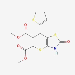Dimethyl 2-oxo-7-thiophen-2-yl-3,7-dihydrothiopyrano[2,3-d][1,3]thiazole-5,6-dicarboxylate