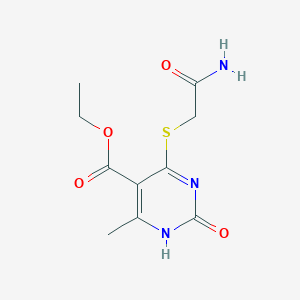molecular formula C10H13N3O4S B2863037 ethyl 4-(2-amino-2-oxoethyl)sulfanyl-6-methyl-2-oxo-1H-pyrimidine-5-carboxylate CAS No. 899749-32-7