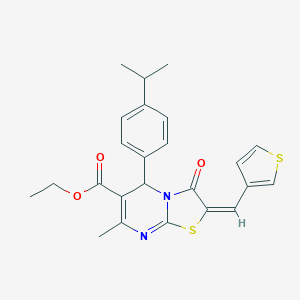 molecular formula C24H24N2O3S2 B286305 ethyl 5-(4-isopropylphenyl)-7-methyl-3-oxo-2-(3-thienylmethylene)-2,3-dihydro-5H-[1,3]thiazolo[3,2-a]pyrimidine-6-carboxylate 