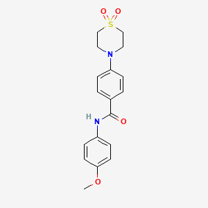 4-(1,1-dioxo-1lambda~6~,4-thiazinan-4-yl)-N-(4-methoxyphenyl)benzenecarboxamide