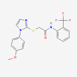 2-[1-(4-methoxyphenyl)imidazol-2-yl]sulfanyl-N-[2-(trifluoromethyl)phenyl]acetamide