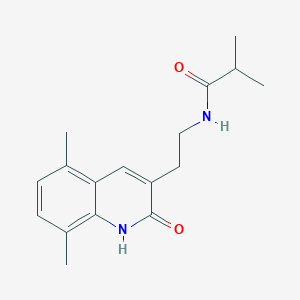 molecular formula C17H22N2O2 B2863061 N-(2-(5,8-dimethyl-2-oxo-1,2-dihydroquinolin-3-yl)ethyl)isobutyramide CAS No. 851406-91-2